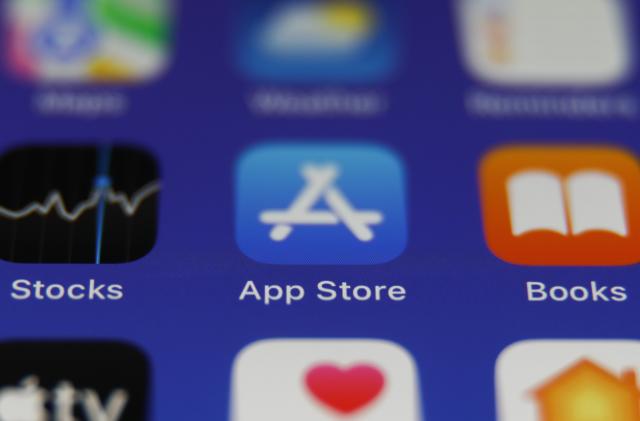 App Store icon is seen displayed on a phone screen in this illustration photo taken in Krakow, Poland on September 11, 2023. 